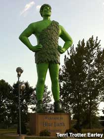 Jolly Green Giant statue.
