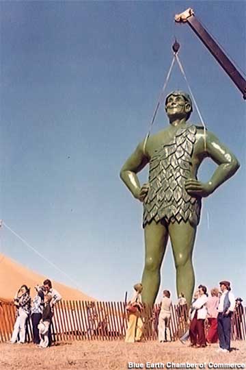 1978: Jolly Green Giant at the great joining of I-90.