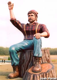 Paul Bunyan greets you at the Welcome Center.