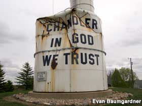Old In God We Trust water tower.