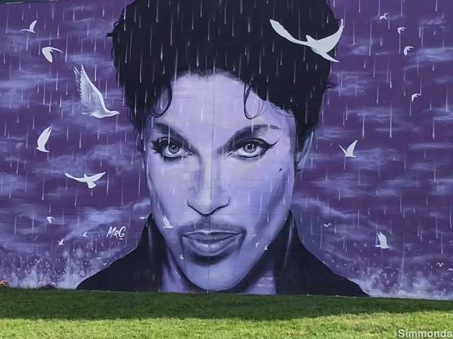 Giant Purple Face of Prince.