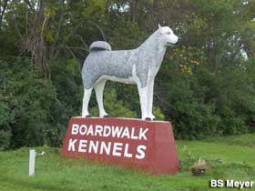 Boardwalk Kennels statue.