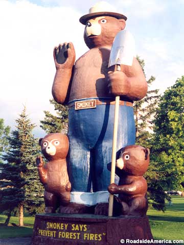 Smokey Bear statue.