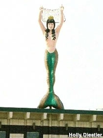 Mermaid statue.