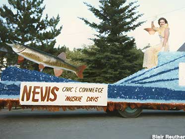 Miss Nevis 1984 on her regal muskie float.