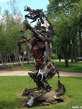 Horse sculpture.