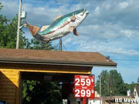 Bass fish statue.