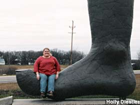 Foot sculpture.