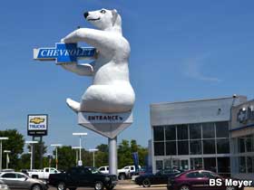 Polar Bear at Chevrolet dealership.