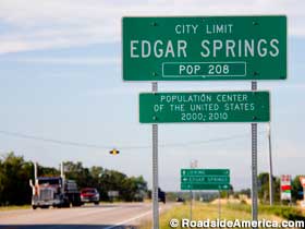 Edgar Springs City Limit sign.
