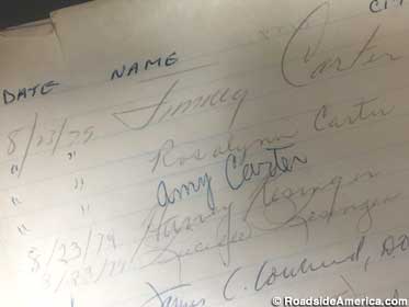 Jimmy Carter's signature in guest book.