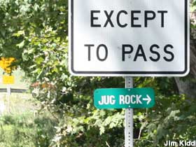 Jug Rock sign.