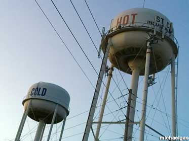 Water towers.