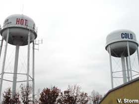 Hot and Cold water towers.