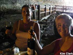 Wine in a cave.