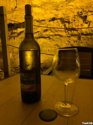 Wine in a cave.