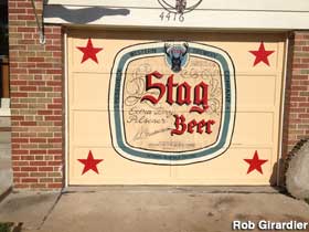 Stag Beer garage door.