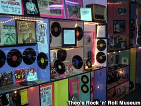 Display at Theo's Rock n Roll Museum.