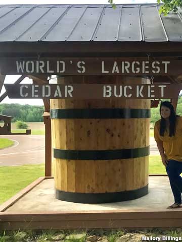 World's Largest Cedar Bucket.
