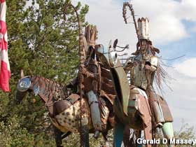Blackfeet chief sculptures.