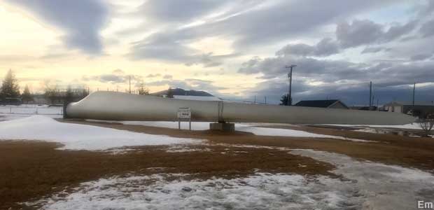 Giant wind turbine blade.