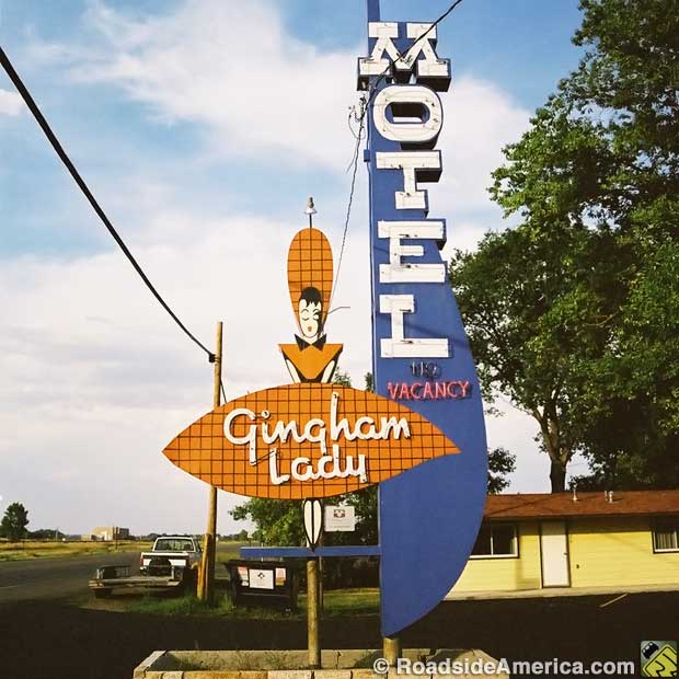 Gingham Lady Motel Sign.