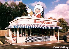 Dairy Queen with Eskimo girl sign.