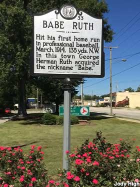 Babe Ruth historical marker.