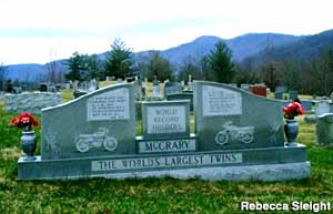 Grave site of the World's Largest Twins.