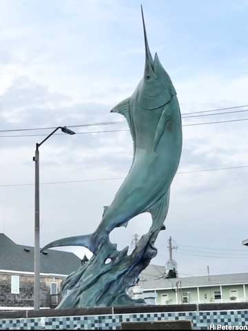 Marlin sculpture.