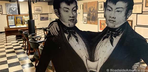 Chang and Eng Siamese Twins exhibit.