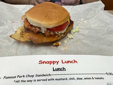 Famous Pork Chop Sandwich.