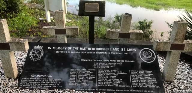 HMT Bedfordshire torpedoed memorial.