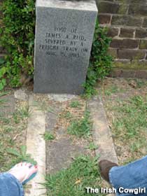 Foot of James A Reid grave.