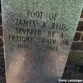 Grave of the foot of James A. Reid.