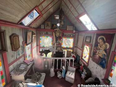 One of several chapels at the Mary's Gone Wild compound.