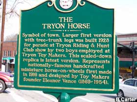 The Tryon Horse historical marker.