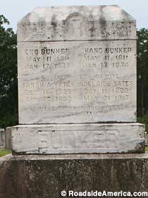 Grave marker of Eng and Chang Bunker.