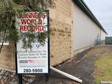 World Record sign and siding.