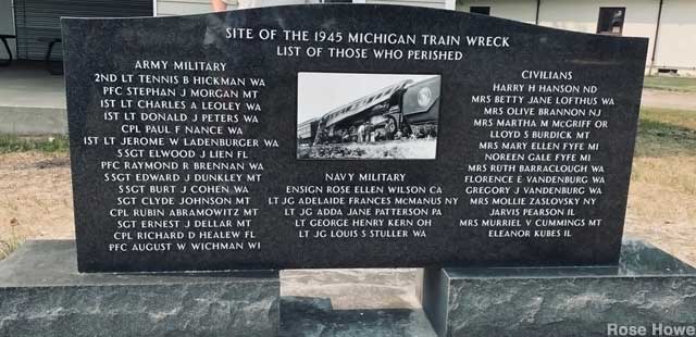 Train wreck memorial marker.