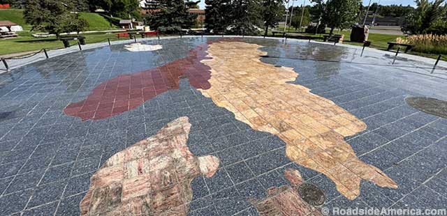 Plaza Scandinavia displays the Nordic countries in granite, and can be seen from space.