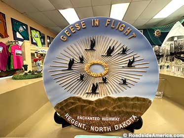 Geese in Flight souvenir plate.