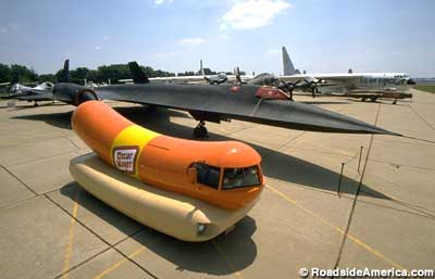 Wienermobile and Blackbird spy plane.