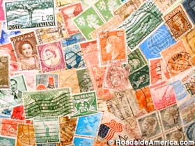 An expanse of postal stamps.