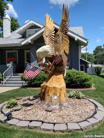 Tree stump eagle.