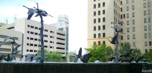 Geese sculpture.