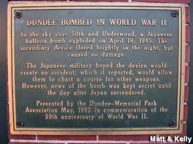 Dundeed Bombed in World War II plaque.