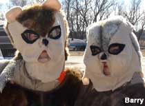 Costumed groundhog fans.