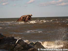 Crumbling Wreck Of A Concrete Ship Cape May Point New Jersey