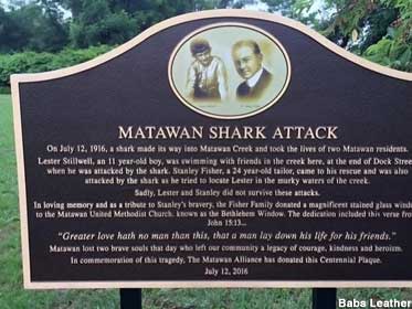 Shark Attack historical plaque.